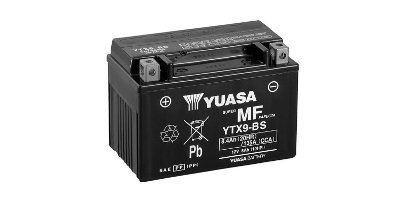 Batterie Yuasa YTX9-BS ( CBTX9-BS / CBTX9BS / BTX9 / FBTX9BS / UCX9 )